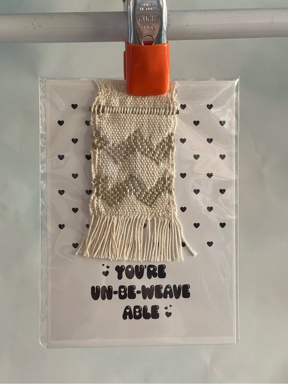 Handwoven Mini Tapestry Wall Hanging And Card